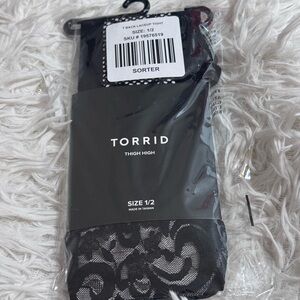 Torrid back laceup thigh high stockings size 1/2